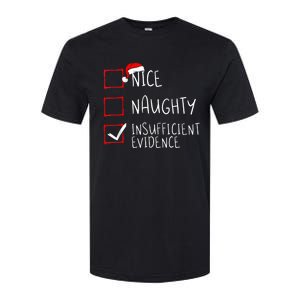 Nice Naughty Insufficient Evidence Christmas Santa Claus Softstyle CVC T-Shirt