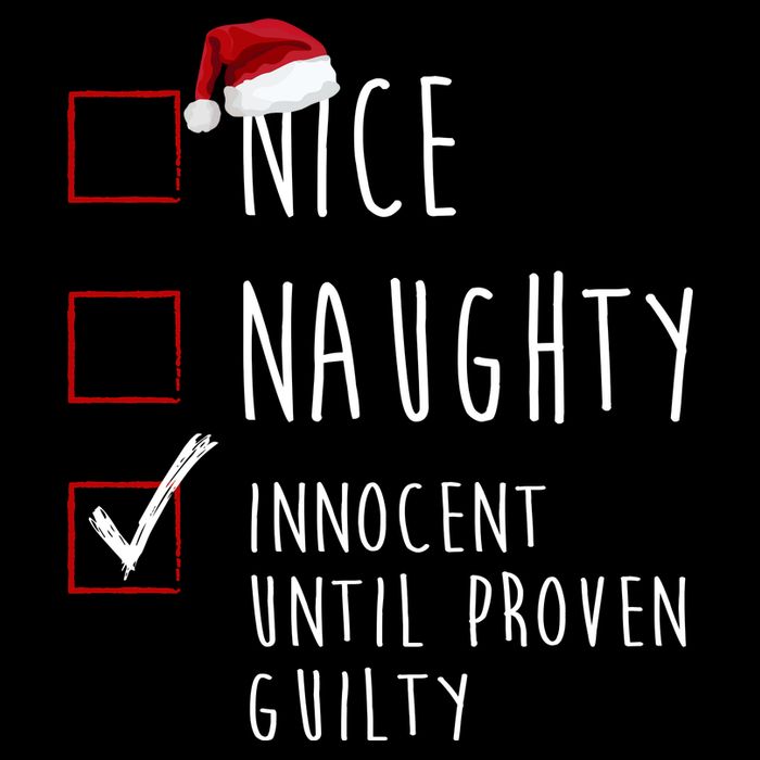 Nice Naughty Innocent Until Proven Guilty Christmas Checklist Zip Tote Bag