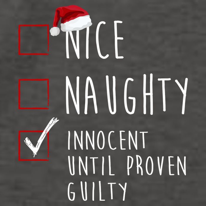 Nice Naughty Innocent Until Proven Guilty Christmas Checklist Vector Backpack