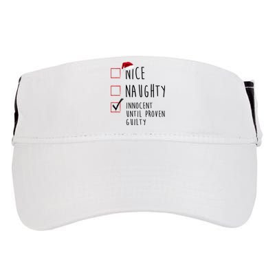 Nice Naughty Innocent Until Proven Guilty Christmas Checklist Adult Drive Performance Visor