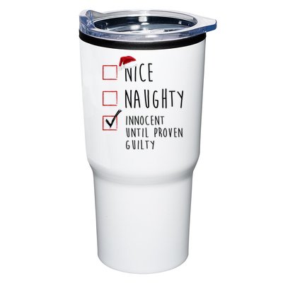 Nice Naughty Innocent Until Proven Guilty Christmas Checklist Tumbler