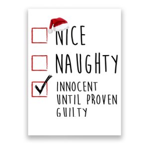 Nice Naughty Innocent Until Proven Guilty Christmas Checklist Poster