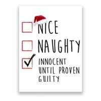 Nice Naughty Innocent Until Proven Guilty Christmas Checklist Poster