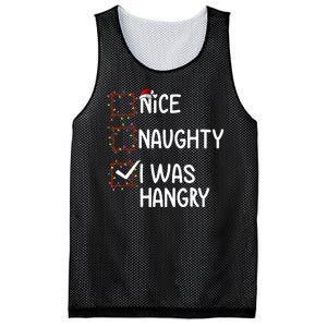 Nice Naughty I Was Hangry Christmas List Santa Claus Xmas Mesh Reversible Basketball Jersey Tank