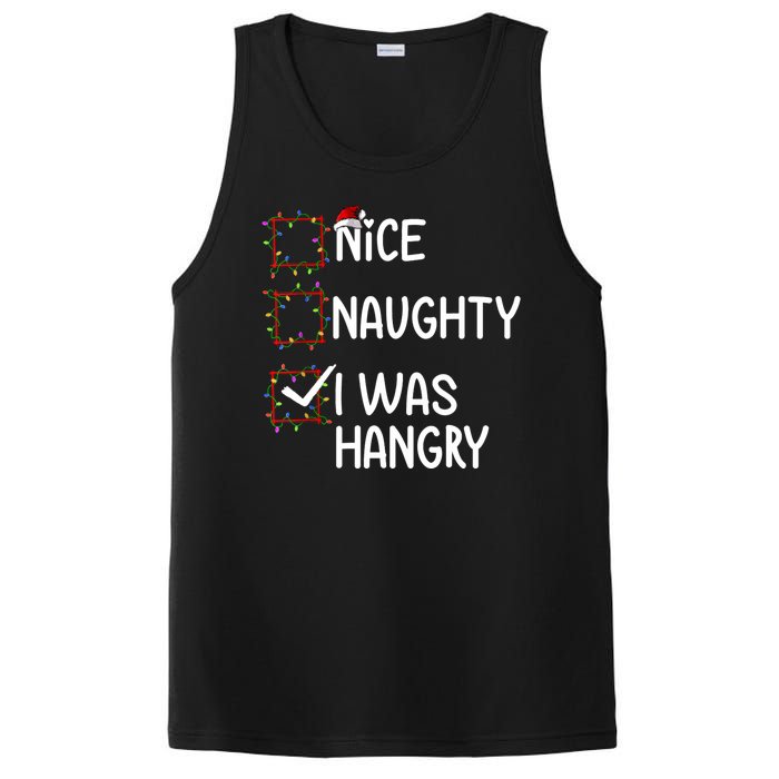 Nice Naughty I Was Hangry Christmas List Santa Claus Xmas PosiCharge Competitor Tank