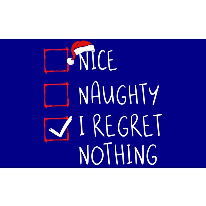 Nice Naughty I Regret Nothing Christmas List Santa Claus Gift Bumper Sticker