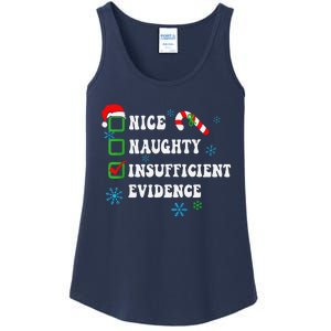 Nice Naughty Insufficient Evidence Christmas Santa Claus Ladies Essential Tank