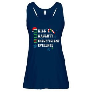 Nice Naughty Insufficient Evidence Christmas Santa Claus Ladies Essential Flowy Tank