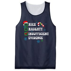 Nice Naughty Insufficient Evidence Christmas Santa Claus Mesh Reversible Basketball Jersey Tank