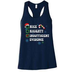 Nice Naughty Insufficient Evidence Christmas Santa Claus Women's Racerback Tank