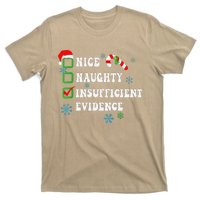 Nice Naughty Insufficient Evidence Christmas Santa Claus T-Shirt