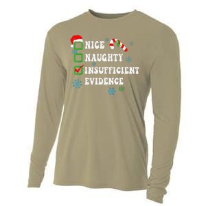 Nice Naughty Insufficient Evidence Christmas Santa Claus Cooling Performance Long Sleeve Crew