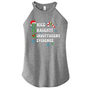 Nice Naughty Insufficient Evidence Christmas Santa Claus Women's Perfect Tri Rocker Tank