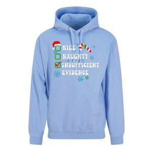 Nice Naughty Insufficient Evidence Christmas Santa Claus Unisex Surf Hoodie