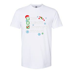 Nice Naughty Insufficient Evidence Christmas Santa Claus Softstyle CVC T-Shirt