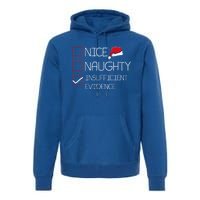 Nice Naughty Insufficient Evidence Christmas Pajama Funny Gift Premium Hoodie