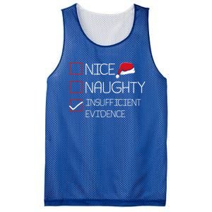 Nice Naughty Insufficient Evidence Christmas Pajama Funny Gift Mesh Reversible Basketball Jersey Tank