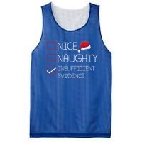 Nice Naughty Insufficient Evidence Christmas Pajama Funny Gift Mesh Reversible Basketball Jersey Tank