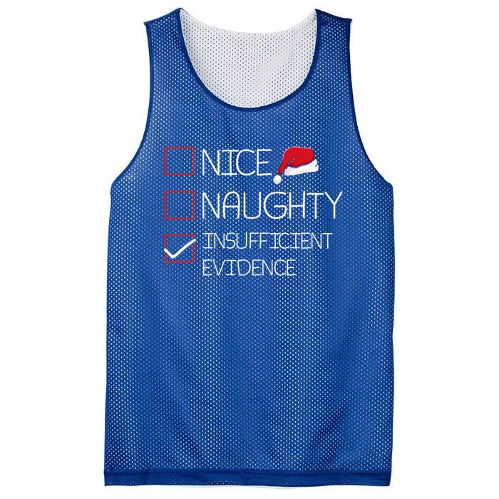 Nice Naughty Insufficient Evidence Christmas Pajama Funny Gift Mesh Reversible Basketball Jersey Tank