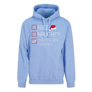 Nice Naughty Insufficient Evidence Christmas Pajama Funny Gift Unisex Surf Hoodie