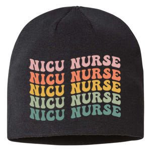 NICU Nurse ICU Neonatal Retro Nursing Team Tiny Humans Tee Sustainable Beanie