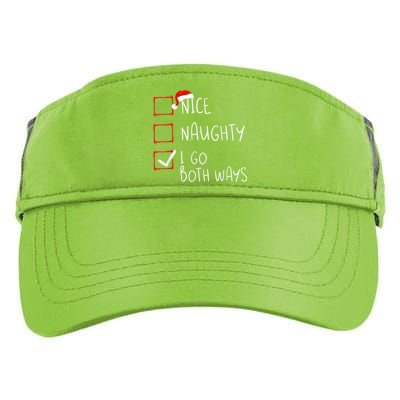 Nice Naughty I Go Both Ways Christmas List Xmas Santa Claus Adult Drive Performance Visor