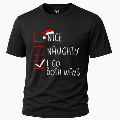 Nice Naughty I Go Both Ways Christmas List Xmas Santa Claus Performance Shirt