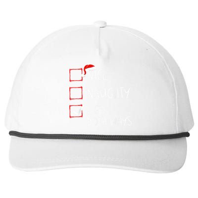 Nice Naughty I Go Both Ways Christmas List Xmas Santa Claus Snapback Five-Panel Rope Hat