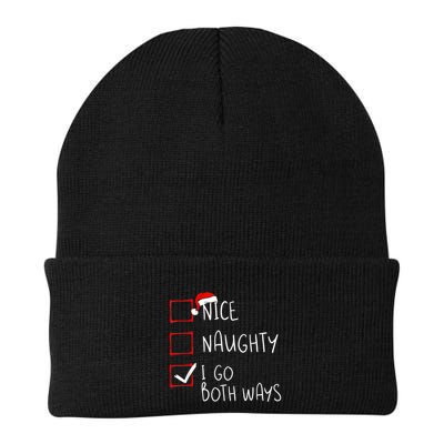 Nice Naughty I Go Both Ways Christmas List Xmas Santa Claus Beanie