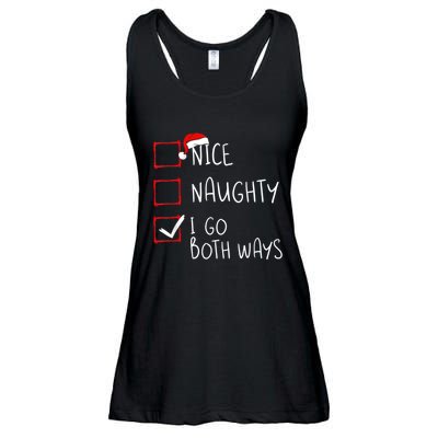Nice Naughty I Go Both Ways Christmas List Xmas Santa Claus Ladies Essential Flowy Tank