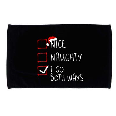 Nice Naughty I Go Both Ways Christmas List Xmas Santa Claus Microfiber Hand Towel