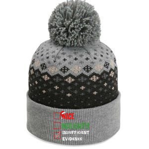 Nice Naughty Insufficient Evidence Christmas Inappropriate The Baniff Cuffed Pom Beanie