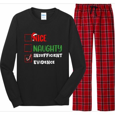 Nice Naughty Insufficient Evidence Christmas Inappropriate Long Sleeve Pajama Set