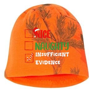 Nice Naughty Insufficient Evidence Christmas Inappropriate Kati - Camo Knit Beanie