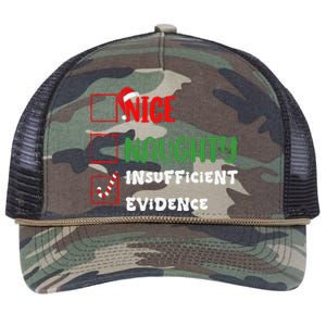 Nice Naughty Insufficient Evidence Christmas Inappropriate Retro Rope Trucker Hat Cap