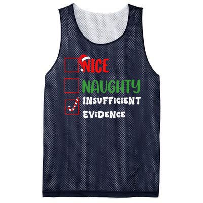 Nice Naughty Insufficient Evidence Christmas Inappropriate Mesh Reversible Basketball Jersey Tank