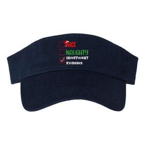 Nice Naughty Insufficient Evidence Christmas Inappropriate Valucap Bio-Washed Visor