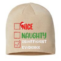 Nice Naughty Insufficient Evidence Christmas Inappropriate Sustainable Beanie