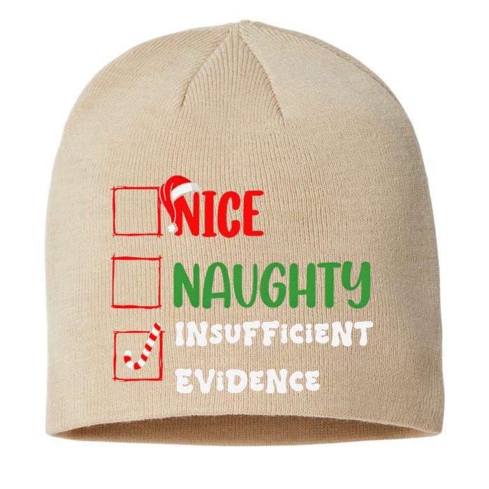 Nice Naughty Insufficient Evidence Christmas Inappropriate Sustainable Beanie