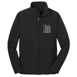 Nice Naughty Innocent Until Proven Guilty Christmas List Core Soft Shell Jacket