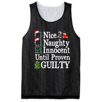 Nice Naughty Innocent Until Proven Guilty Christmas List Mesh Reversible Basketball Jersey Tank