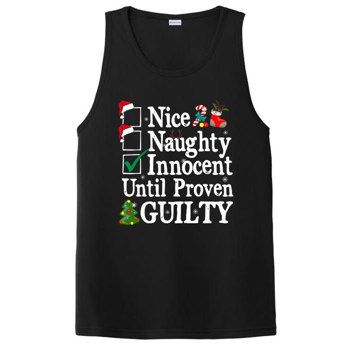 Nice Naughty Innocent Until Proven Guilty Christmas List PosiCharge Competitor Tank