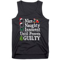 Nice Naughty Innocent Until Proven Guilty Christmas List Tank Top