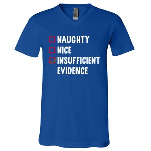 Naughty Nice Insufficient Evidence Funny Christmas Lawyer Gift V-Neck T-Shirt