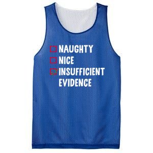 Naughty Nice Insufficient Evidence Funny Christmas Lawyer Gift Mesh Reversible Basketball Jersey Tank