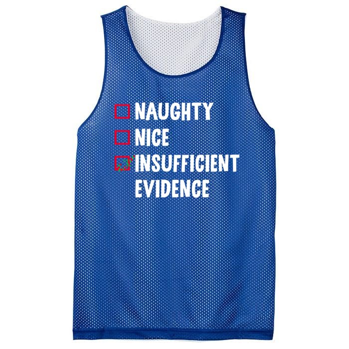 Naughty Nice Insufficient Evidence Funny Christmas Lawyer Gift Mesh Reversible Basketball Jersey Tank