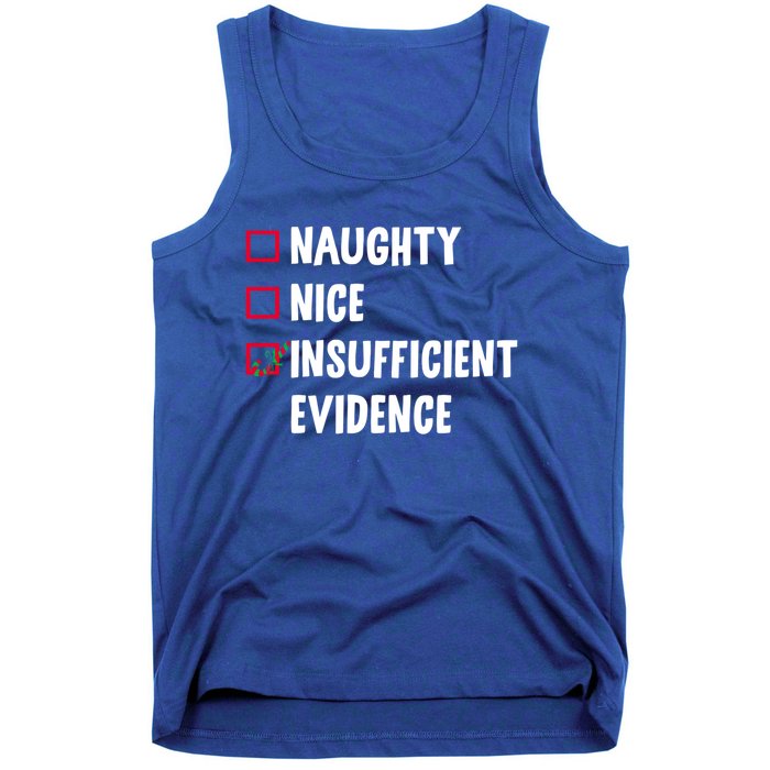 Naughty Nice Insufficient Evidence Funny Christmas Lawyer Gift Tank Top