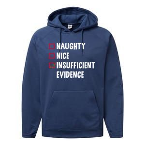 Naughty Nice Insufficient Evidence Funny Christmas Lawyer Gift Performance Fleece Hoodie