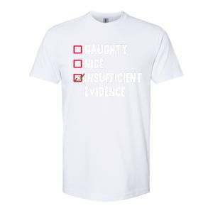 Naughty Nice Insufficient Evidence Funny Christmas Lawyer Gift Softstyle CVC T-Shirt