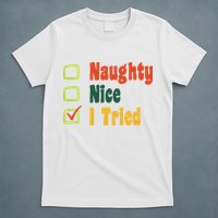 Naughty Nice I Tried Funny Christmas T-Shirt